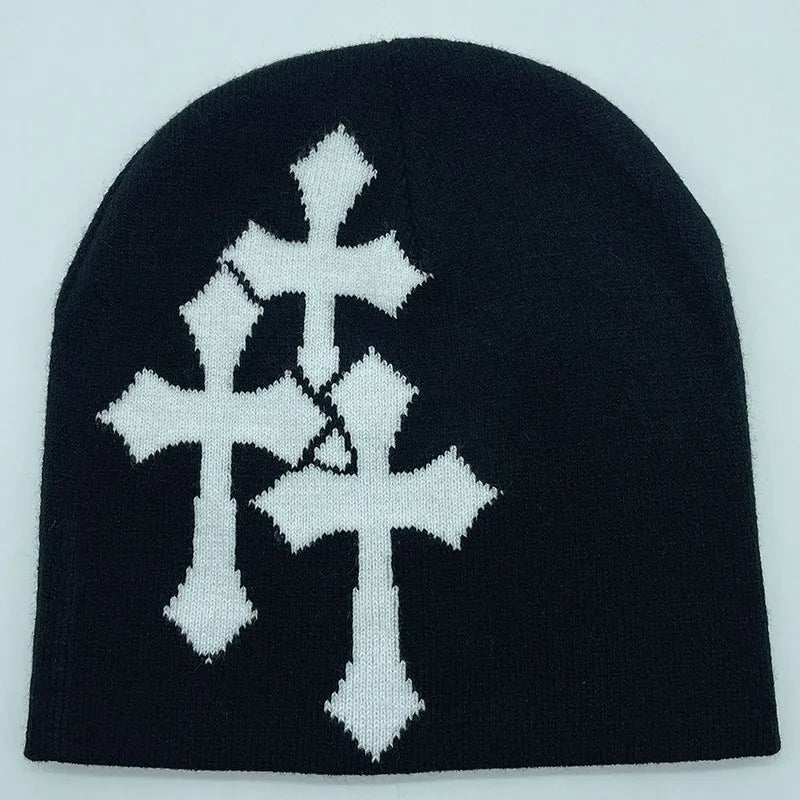 Fashion Y2K Crucifix Beanie