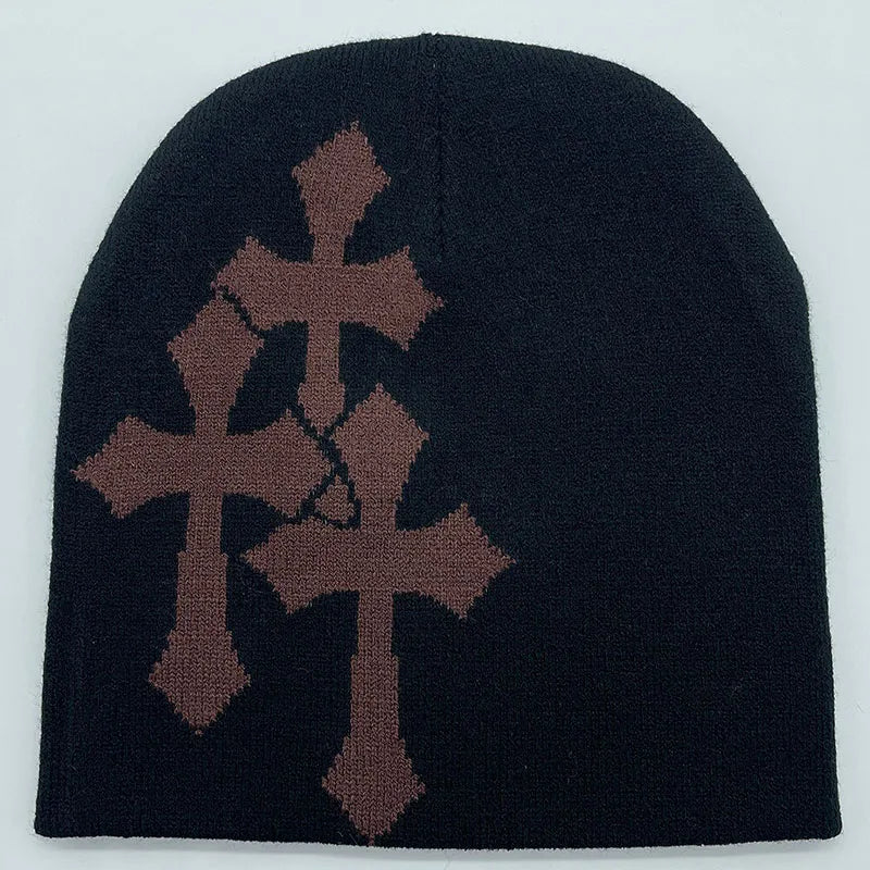 Fashion Y2K Crucifix Beanie