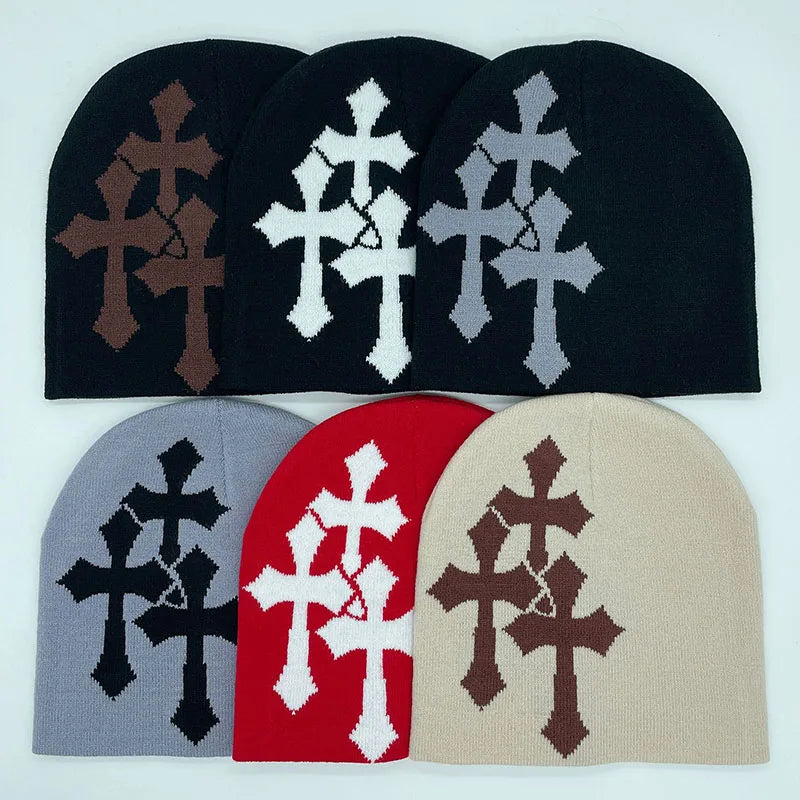 Fashion Y2K Crucifix Beanie