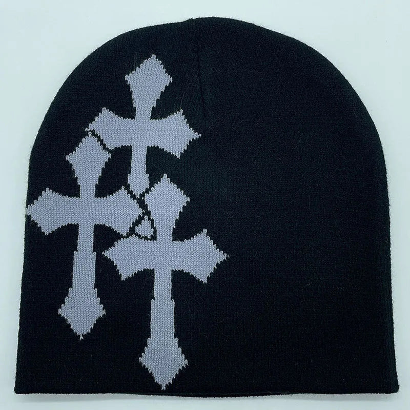 Fashion Y2K Crucifix Beanie